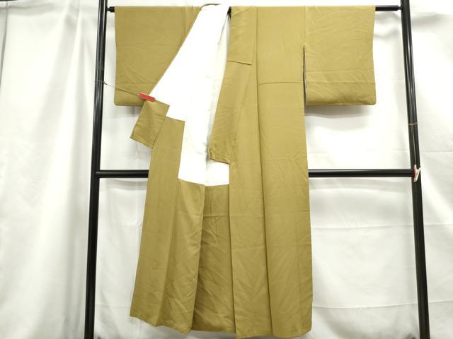 平和屋着物■上質な色無地 梅幸茶色 正絹 逸品 DABC0898qa