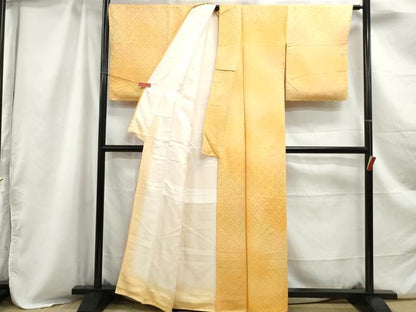 平和屋着物■上質な小紋 菊青海波地紋 暈し染め 正絹 逸品 DABC0904qa