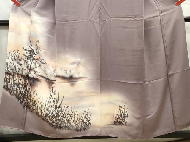 平和屋着物■訪問着 風景木立文 暈し染め 正絹 逸品 DABC0911qa