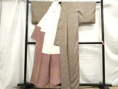 平和屋着物■上質な小紋 花尽くし 正絹 逸品 DABC0914qa