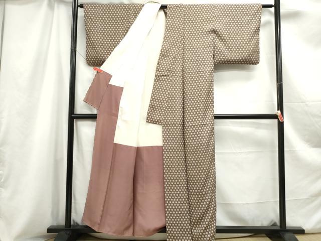 平和屋着物■上質な小紋 花尽くし 正絹 逸品 DABC0914qa