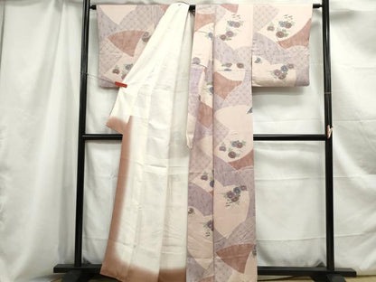平和屋着物■上質な小紋 切嵌笹竹菊文 正絹 逸品 DABC0916qa