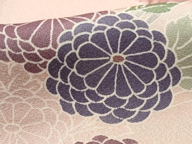 平和屋着物■上質な小紋 切嵌笹竹菊文 正絹 逸品 DABC0916qa