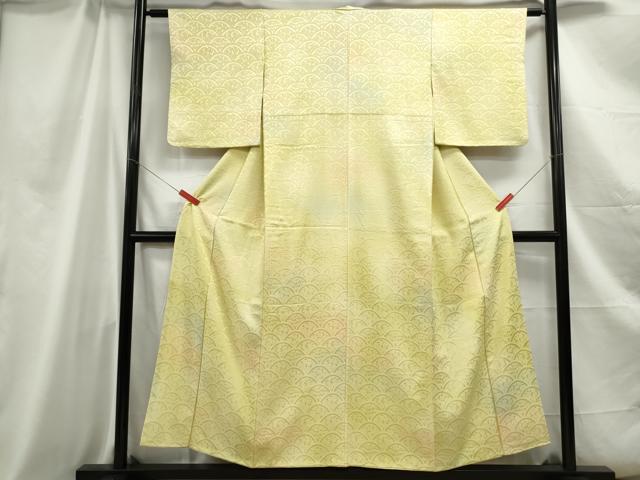 平和屋着物■上質な小紋 青海波花地紋 暈し染め 正絹 逸品 DABC0920qa