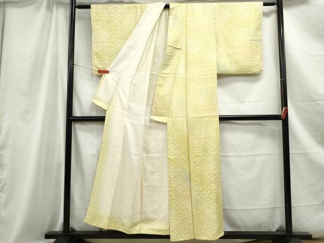 平和屋着物■上質な小紋 青海波花地紋 暈し染め 正絹 逸品 DABC0920qa