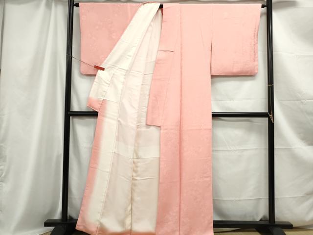 平和屋着物■上質な色無地 雪輪花地紋 宍色 正絹 逸品 DABC0921qa
