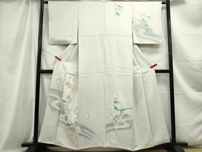 平和屋着物■訪問着 枝花文 薔薇 バラ 暈し染め 正絹 逸品 DABC0922qa