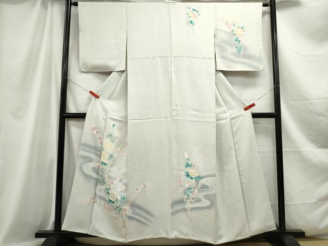 平和屋着物■訪問着 枝花文 薔薇 バラ 暈し染め 正絹 逸品 DABC0922qa