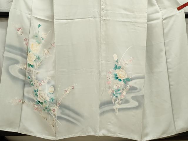 平和屋着物■訪問着 枝花文 薔薇 バラ 暈し染め 正絹 逸品 DABC0922qa