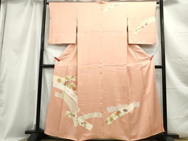 平和屋着物■訪問着 刺繍 熨斗花松文 金彩 正絹 逸品 DABC0923qa