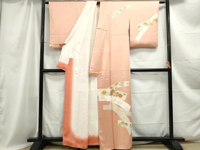 平和屋着物■訪問着 刺繍 熨斗花松文 金彩 正絹 逸品 DABC0923qa
