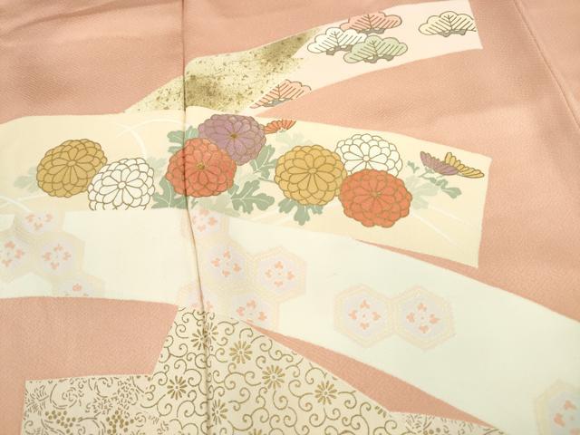 平和屋着物■訪問着 刺繍 熨斗花松文 金彩 正絹 逸品 DABC0923qa
