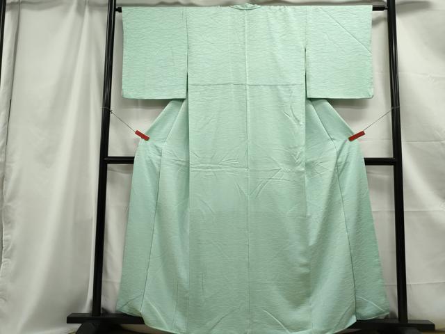 平和屋着物■上質な色無地 芝地紋 薄萌葱色 正絹 逸品 DABC0924qa