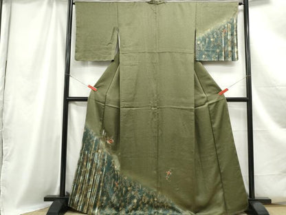 平和屋着物■訪問着 刺繍 舞花間道 暈し染め 金彩 正絹 逸品 DABC0925qa