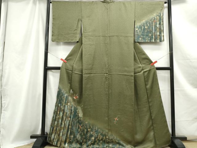 平和屋着物■訪問着 刺繍 舞花間道 暈し染め 金彩 正絹 逸品 DABC0925qa