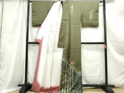 平和屋着物■訪問着 刺繍 舞花間道 暈し染め 金彩 正絹 逸品 DABC0925qa