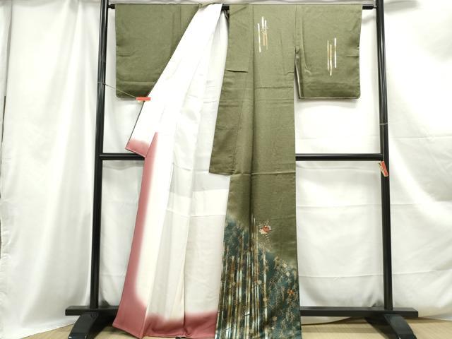 平和屋着物■訪問着 刺繍 舞花間道 暈し染め 金彩 正絹 逸品 DABC0925qa