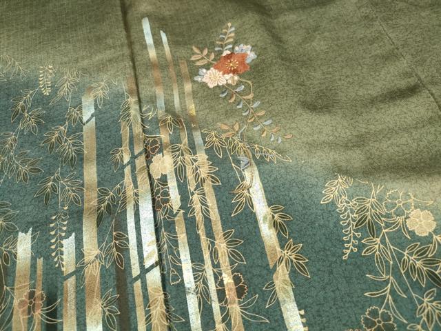 平和屋着物■訪問着 刺繍 舞花間道 暈し染め 金彩 正絹 逸品 DABC0925qa