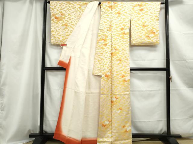 平和屋着物■上質な小紋 舞蝶文 正絹 逸品 DABC0927qa