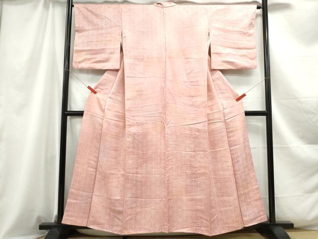平和屋着物■上質な小紋 花青海波地紋 暈し染め 正絹 逸品 DABC0928qa