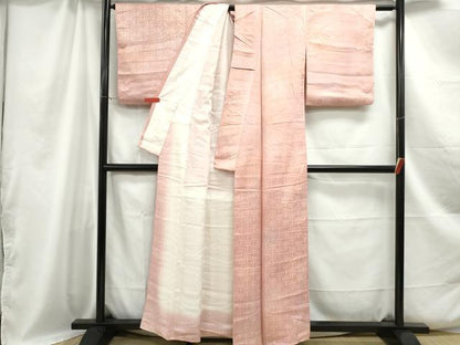 平和屋着物■上質な小紋 花青海波地紋 暈し染め 正絹 逸品 DABC0928qa