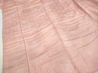 平和屋着物■上質な小紋 花青海波地紋 暈し染め 正絹 逸品 DABC0928qa