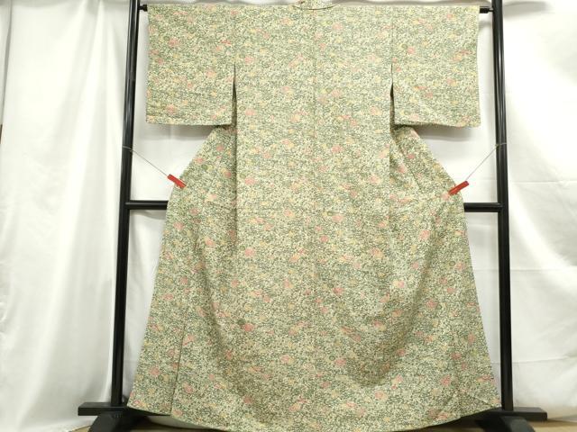 平和屋着物■上質な小紋 舞花文 正絹 逸品 DABC0940qa