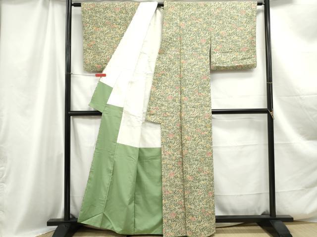 平和屋着物■上質な小紋 舞花文 正絹 逸品 DABC0940qa
