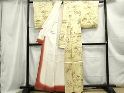 平和屋着物■上質な小紋 花蝶文 金彩 正絹 逸品 DABC0948qa