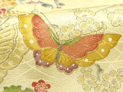 平和屋着物■上質な小紋 花蝶文 金彩 正絹 逸品 DABC0948qa