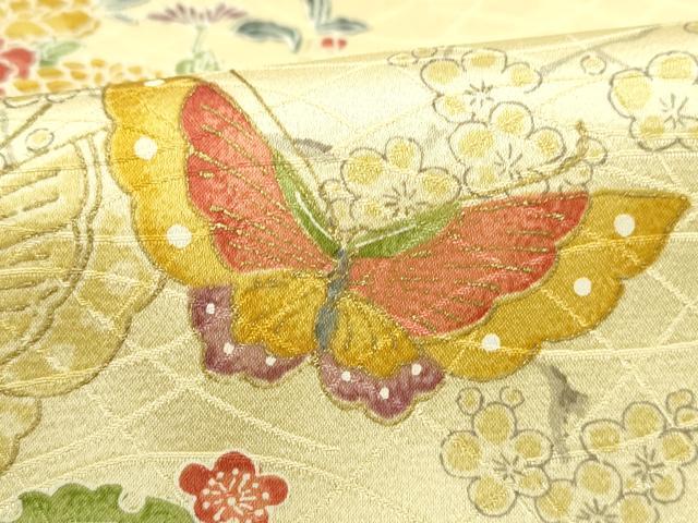 平和屋着物■上質な小紋 花蝶文 金彩 正絹 逸品 DABC0948qa