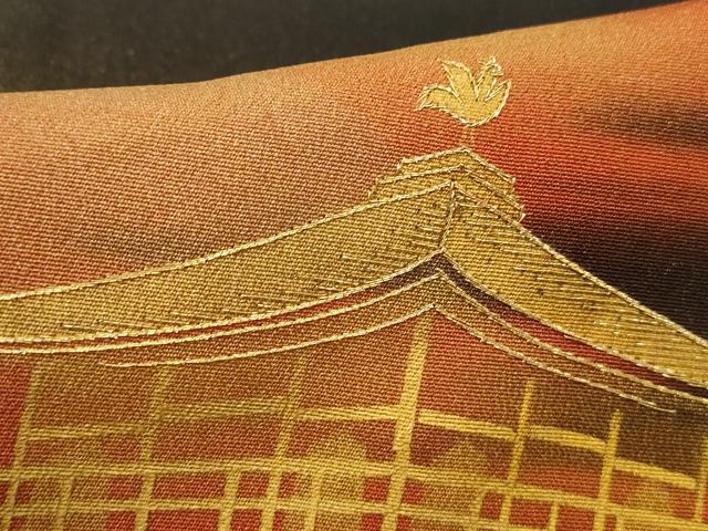 平和屋着物■豪華黒留袖　風景枝松文　暈し染め　金彩　正絹　逸品　DABC0975qa