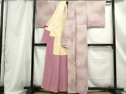 平和屋着物■色留訪問着　総刺繍　唐草葡萄　暈し染め　正絹　逸品　DABC0983qa