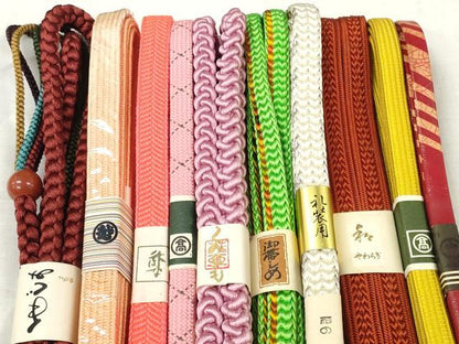 平和屋着物●和装小物　帯締め10本セット　礼装用　手組紐　組紐　レザー　銀糸　小田急・高島屋・三越扱い　逸品　未使用　DABC1026zzz