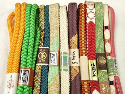 平和屋着物●和装小物　帯締め10本セット　手組紐　高麗組　金糸　美保姿本舗　逸品　未使用　DABC1028zzz