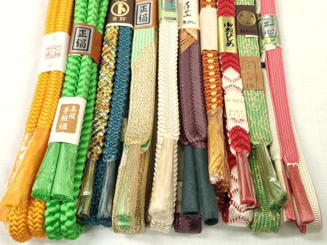 平和屋着物●和装小物　帯締め10本セット　手組紐　高麗組　金糸　美保姿本舗　逸品　未使用　DABC1028zzz