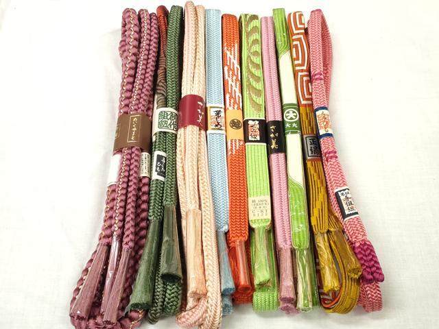 平和屋着物●和装小物　帯締め10本セット　手組紐　組紐　金糸　めいくやまと・三越・さが美・大丸扱い　逸品　未使用　DABC1029zzz