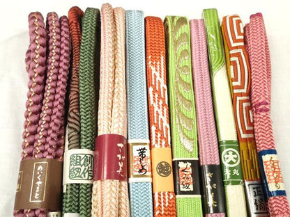平和屋着物●和装小物　帯締め10本セット　手組紐　組紐　金糸　めいくやまと・三越・さが美・大丸扱い　逸品　未使用　DABC1029zzz