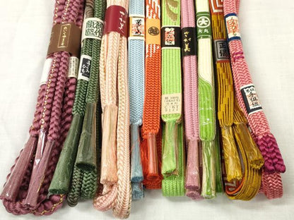 平和屋着物●和装小物　帯締め10本セット　手組紐　組紐　金糸　めいくやまと・三越・さが美・大丸扱い　逸品　未使用　DABC1029zzz