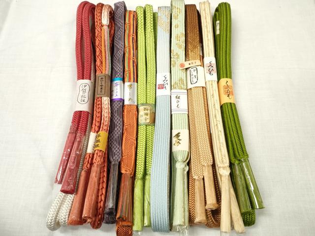 平和屋着物●和装小物　帯締め10本セット　伊賀の組紐　高麗組　金糸　めいくやまと　三越扱い　逸品　未使用　DABC1030zzz