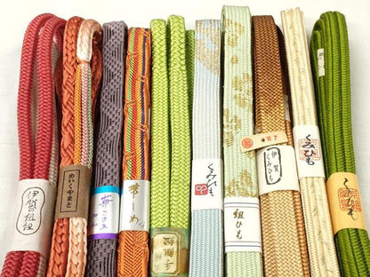 平和屋着物●和装小物　帯締め10本セット　伊賀の組紐　高麗組　金糸　めいくやまと　三越扱い　逸品　未使用　DABC1030zzz