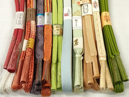 平和屋着物●和装小物　帯締め10本セット　伊賀の組紐　高麗組　金糸　めいくやまと　三越扱い　逸品　未使用　DABC1030zzz