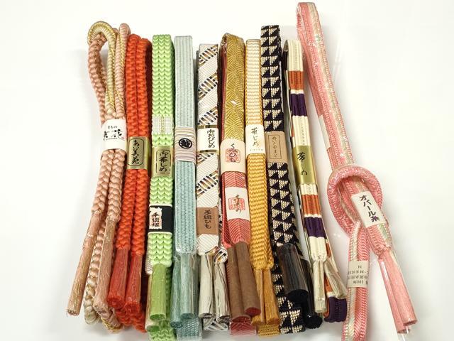 平和屋着物●和装小物　帯締め10本セット　手組紐　組紐　鎌倉組　金糸　オパール糸　めいくやまと・三越扱い　逸品　未使用　DABC1031zzz