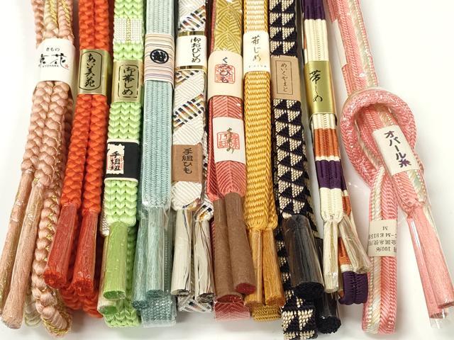 平和屋着物●和装小物　帯締め10本セット　手組紐　組紐　鎌倉組　金糸　オパール糸　めいくやまと・三越扱い　逸品　未使用　DABC1031zzz