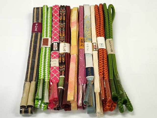 平和屋着物●和装小物　帯締め10本セット　正倉流手組紐　組紐　高麗組　金糸　さが美扱い　逸品　未使用　DABC1032zzz