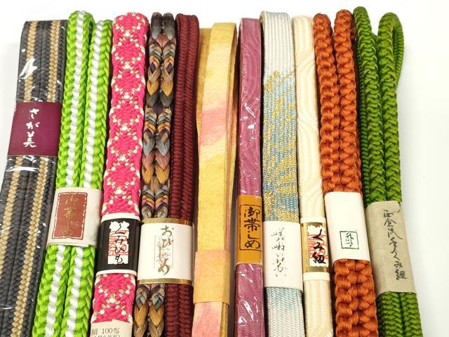 平和屋着物●和装小物　帯締め10本セット　正倉流手組紐　組紐　高麗組　金糸　さが美扱い　逸品　未使用　DABC1032zzz