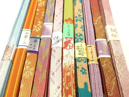 平和屋着物●和装小物　帯締め10本セット　手組紐　組紐　高麗組　笹浪組　金糸　逸品　未使用　DABC1033zzz