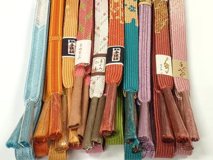 平和屋着物●和装小物　帯締め10本セット　手組紐　組紐　高麗組　笹浪組　金糸　逸品　未使用　DABC1033zzz