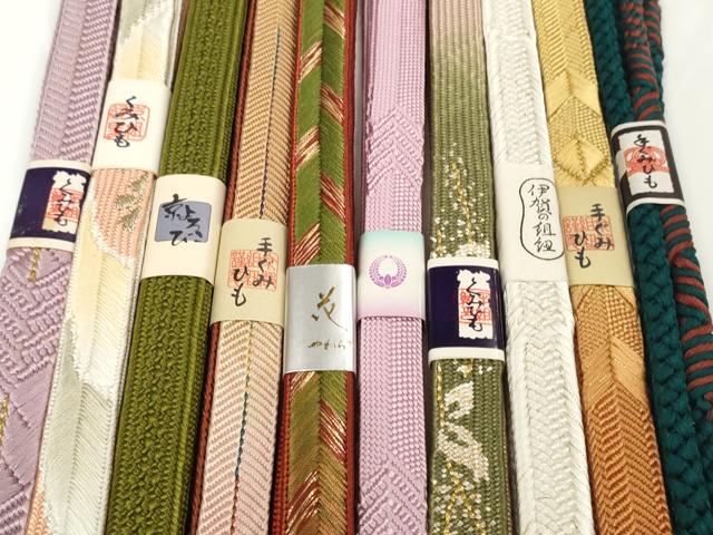 平和屋着物●和装小物　帯締め10本セット　手組紐　伊賀の組紐　高麗組　笹浪組　金糸　逸品　未使用　DABC1035zzz