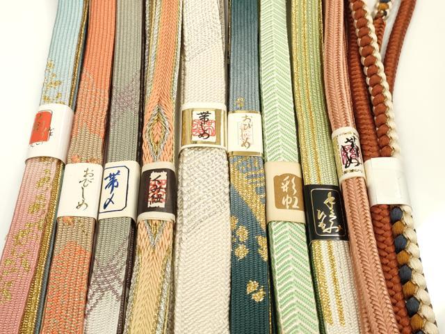 平和屋着物●和装小物　帯締め10本セット　手組紐　高麗組　笹浪組　冠組　金銀糸　逸品　未使用　DABC1036zzz